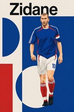 Zidane 🇫🇷 Football Legend Poster – Retro Art Print 16x24” - Premium 💎 Art picture