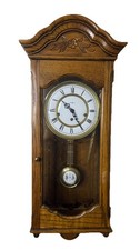 Vintage Howard Miller 612-578 Triple Chime Oak Wall Clock Fully Serviced picture