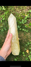 Huge 9.5” Jelly Citrine Tower | Almost 2lb Chunky Citrine Crystal Obelisk picture