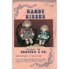 Vintage 1989 Krafdee Co Kandy Kisses Doll Sewing Pattern 15 & 18 Inch Dolls picture