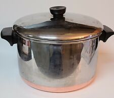 Vintage Revere Ware Copper-Bottomed 6 Quart Stock Pot with Lid Rome NY U.S.A.  picture