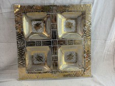 VTG MCM Georges Briard 22 K Gold Pegasus Atomic Floral Divided 4 Square Tray 15” picture