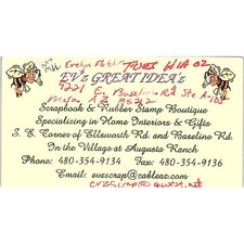 EV'z Great Idea'z Evelyn Fletcher Ellsworth & Baseline Business Card STK2-BC1-10 picture