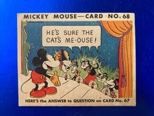 1935 Gum Inc. Mickey Mouse - #68 He's Sure The Cat's Me-Ouse - VG - No Creases picture