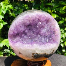 4.29 LB Natural Amethyst Geode Sphere Large Crystal Display Piece Healing 6765 picture