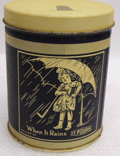 Vintage Morton Salt 26 Oz Tin Half Pound Collectible USA Decor Novelty Rain Pour picture