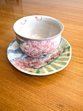 ANTIQUE JAPANESE KYOTO / AWATA CERAMIC CUP/BOWL & SAUCER TAIZAN-RELATED • picture