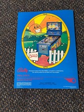 1982 BALLY FACTORY ORIGINAL MR. & MRS. PAC MAN PINBALLL  PROMO FLYER NEW picture