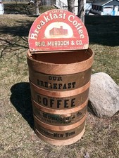 Vintage 150 Pound Coffee Barrel - Reid, Murdoch & Co. - Amazing Graphics - Huge picture