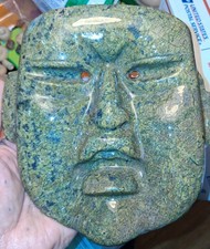 Olmec Mesoamerican Pre-columbian.Stone mask Indian artifact Mexico picture