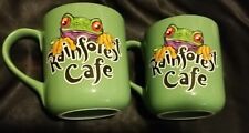 Set Of 2 Vintage Raintree Forest Cafe ChaiChai Green Frog Coffee Mugs picture