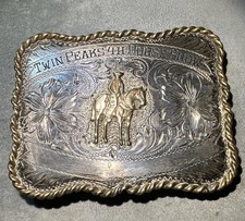 B-K Silversmiths STERLING Front Nickel Silver GERA 1980’s 4-H Texas BELT BUCKLE picture