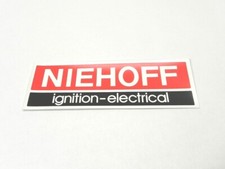VINTAGE ORIGINAL NIEHOFF IGNITION-ELECTRICAL STICKER DECAL 7x2.5
