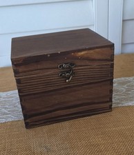 Wood Dovetail Hinged Box w/Hook & Loop Clasp, DIY Project Keepsake Trinket Box picture