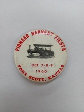 Vintage 1960 Pioneer Harvest Fiesta Button/Pin Fort Scott, Kansas picture