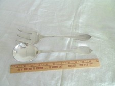 Vtg W&S BLACKINTON Silverplate XL Salad Serving Set Fork Spoon Holiday Buffet picture