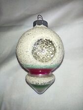 Vintage Shiny Brite Christmas Ornament Mica Glitter Double Indent Reflector picture