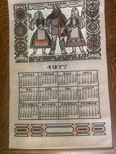 Vintage 1977 fabric calendar, 16