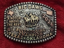 Rodeo☆2024☆X~Treme BULLDOGGING Champion Trophy Buckle☆Oklahoma~Texas☆Rare☆342 picture