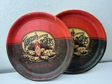 Vintage Tabasco Standard Oysters Bamboo Serving Trays Set of 2 D.H. Holmes 13” picture