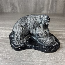 Hand Carved Soapstone Polar Bear Figurine Aardvark Figures to Please 1972 Canada picture