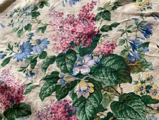 4 Vtg Floral Chintz Custom Pinch Pleat Lined Curtain Panels Fabric 89”h x 48” picture