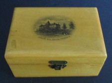 Antique Souvenir Mauchline Ware Box Forest Hill House Franconia New Hampshire picture