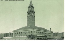 Postcard Union Depot Seattle WA Train Station Seattle World's Fair c1909 -9449 picture