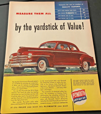 1948 Plymouth Special De Luxe Sedan - Vintage Original Color Print Ad / Wall Art picture