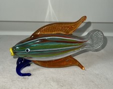 Art Glass Fish Figurine/Paperweight, Multicolor, 6”(Nose to Tail) picture