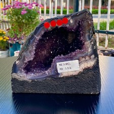 6.8LB Natural Amethyst Geode Quartz Crystal Cluster Cathedral Energy healing picture