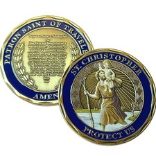 St Christopher Coin, Patron Saint of Travelers, Saint Christopher Catholic Ch... picture