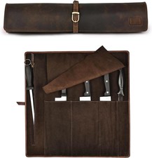  Genuine Leather Knife Roll Bag—Professional Chef's Storage Case, Durable Sheath picture