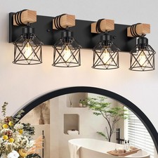 FadimiKoo Four-Light Country Style Wooden Bathroom Dressing Table Lamp picture