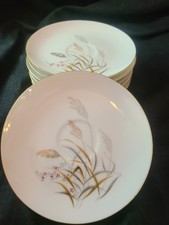 Summit Fine China Gold Trim Wheat Pattern Saucers picture