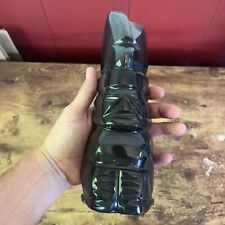 Vintage Black Onyx Obsidian Aztec Mayan Inca Figure 9” Tall Large Heavy picture