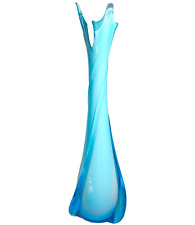 Empoli Glass Vase Italy Cristalleria Fratelli Betti Blue 20