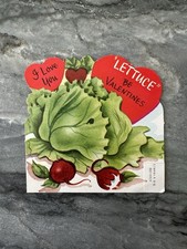 Rare Vintage Valentine Lettuce Radish Vegetable Garden Food Salad Sky Cloud Vtg picture