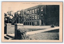 Carrollton Ohio Postcard High School Exterior View Building 1956 Artvue Antique picture