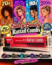 Vintage Sally Beauty 220042 Rattail Combs 12 NOS Older Discontinued Version picture
