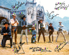 THE MAGNIFICENT SEVEN CAST SIGNED REPRINT AUTOGRAPHS STEVE MCQUEEN 8