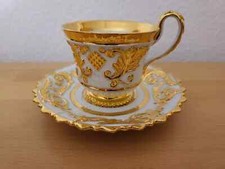 Meissen Antique Porcelain Coffee Mug and Saucer 18 th c picture