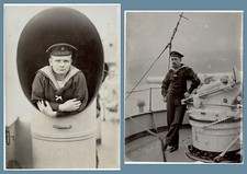China 1904 Two Photos with German Marines Yangzi-jiang picture