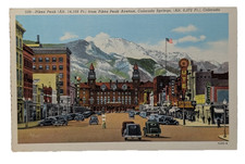 Pikes Peak Avenue ~ Colorado Springs Colorado CO ~ Vintage Postcard picture