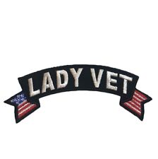 Lady Vet Embroidered 11 inch rocker Back Patch IV6431 LD8 picture