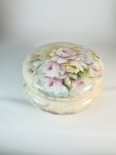 Antique T&V Limoges France Hand Painted Porcelain Dresser  Box Signed Roses picture