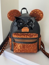 Loungefly Disney Halloween Mickey Minnie Mouse Sequin Mini Backpack picture