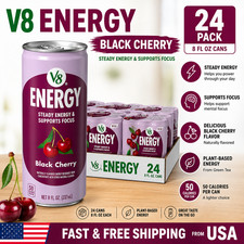 V8 Energy Black Cherry Energy Drink 8 fl oz Cans 24 Pack picture