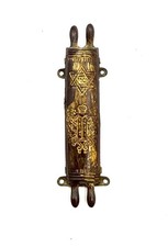 Antique Brass Handcrafted Mezuzah Eretz Israel ( NO Scroll ) Judaica picture