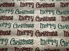 VTG MERRY CHRISTMAS WRAPPING PAPER GIFT WRAP GREEN RED ON TEXTURED SILVER picture